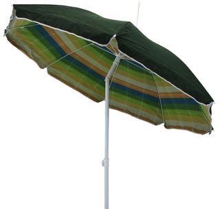 Ombrellone Spiaggia Inclinabile Telo in Cotone Ø2m