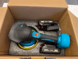 Pulidora orbital con 2 baterías