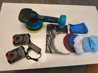 Pulidora orbital con 2 baterías