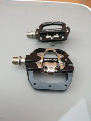 Pedales mixtos SPD para calas + plataforma. NUEVOS