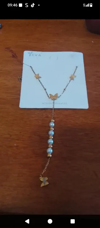 Pulsera EVA mariposas y perlas