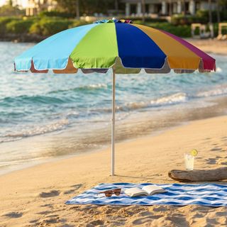 Ombrellone Spiaggia Telo 2,4M Multicolor Alluminio