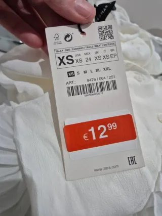 Vestido nuevo mujer blanco Zara talla XS. Pruébalo