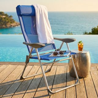 Sdraio Mare Piaghevole Poggiatesta e Braccioli Blu