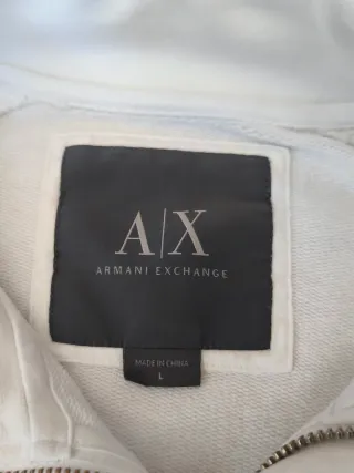 Sudadera AX Armani Exchange Blanca Cremallera