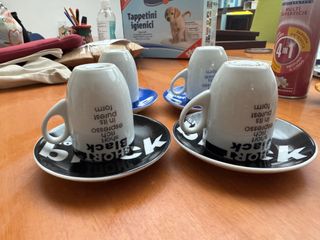 Set 4 Tazzine Caffè Espresso Short Blue Short Blac