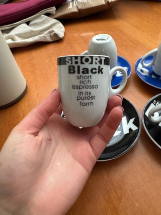 Set 4 Tazzine Caffè Espresso Short Blue Short Blac