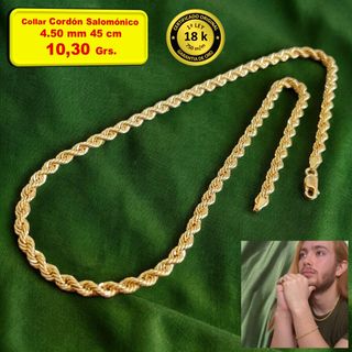 Cadena Oro 18K Cordón Salomónico 4.50 mm Unisex