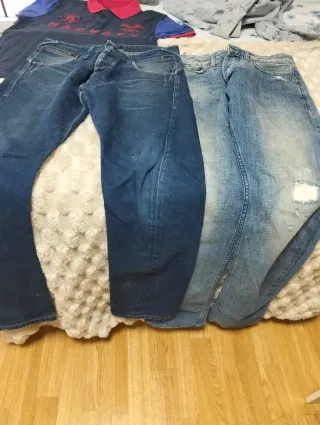 Lote 2 pantalones vaqueros hombre,camiseta y camis