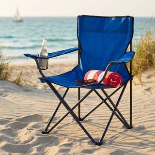 Sedia da Spiaggia 82cm Pieghevole Tessuto Oxford