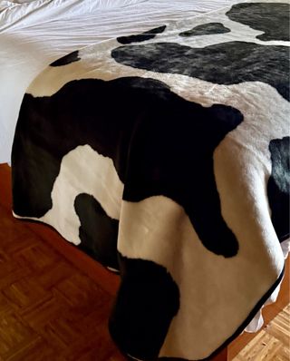 Manta Doble Pelo Corto Estampado Vaca