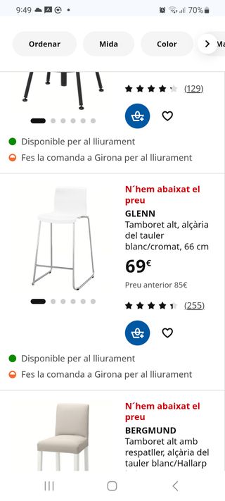 2 tamburete alto blanco IKEA GLENN