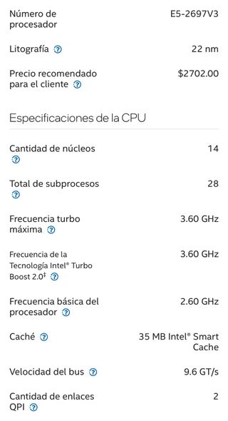 CPU Intel Xeon E5-2697 v3