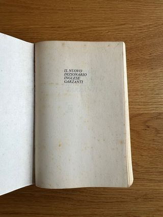 Il Nuovo Dizionario Inglese Garzanti Vintage