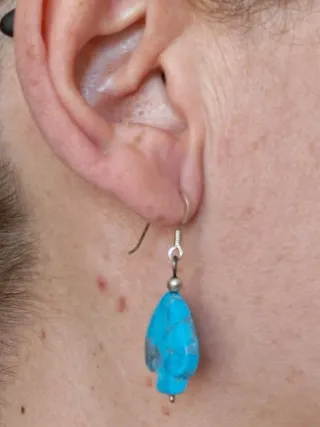 Pendientes de piedra azul