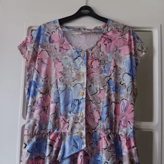 Vestido Verano Flores con cinturón Talla 54