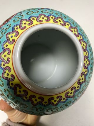 Jarrón Tibor porcelana china decorado