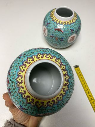 Jarrón Tibor porcelana china decorado