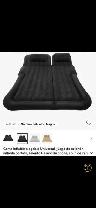 Colchón Hinchable Coche Negro
