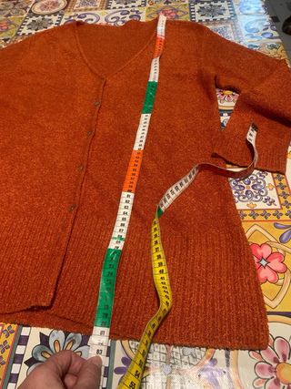 Cardigan donna arancione Made in Italy tg 4XL