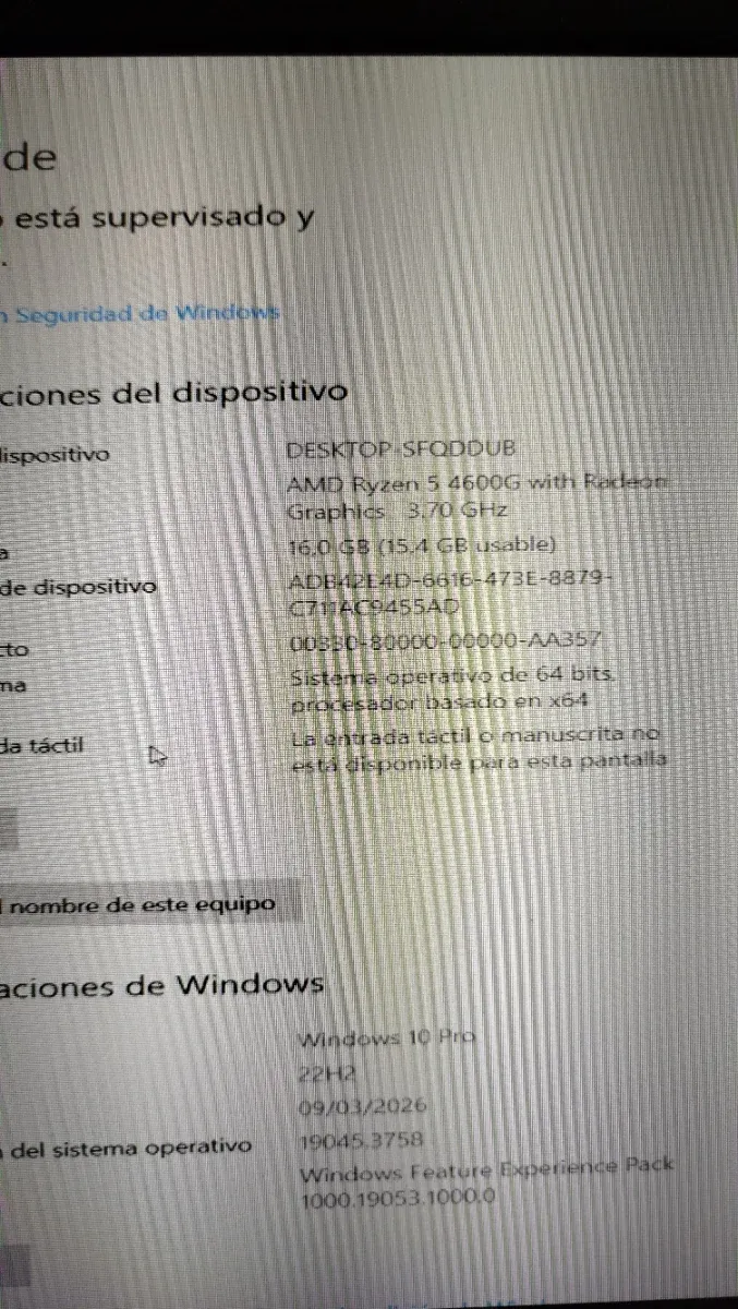 Ordenador Sobremesa HP Ryzen 5 4600G 16GB 512GB M2 afbeelding 3