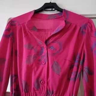 Vestido vintage floral manga larga