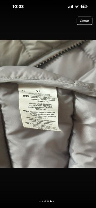 Chaqueta Acolchada Plateada Norway Nautical