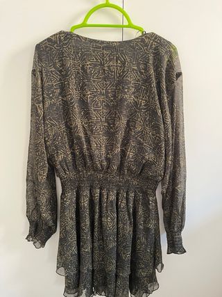 Vestido Zara Negro y Dorado