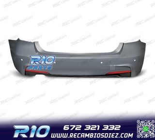 PARAGOLPES TRASERO BMW F30 LOOK M PDC DOBLE SALIDA DE ESCAPE