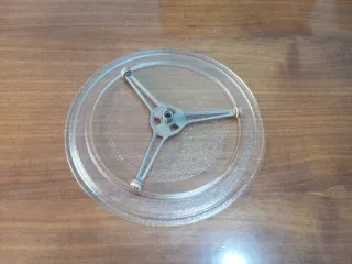 Plato de cristal y soporte giratorio de microondas