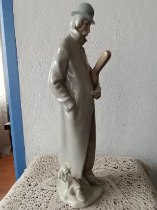Figura Lladro Viejo con Violín Porcelana