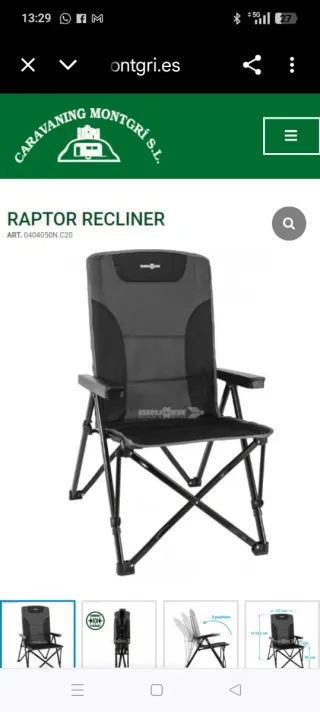 Silla Plegable Brunner Raptor Recliner