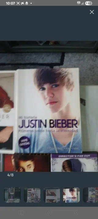 Lote Justin Bieber CDs, DVDs, libros y figura