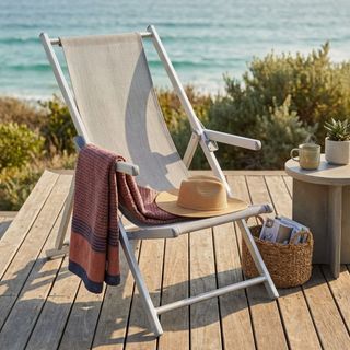 Sdraio Mare Pieghevole Alluminio e Textilene 106cm