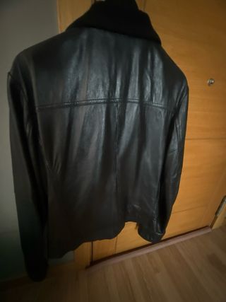 Chaqueta de cuero Zara Negra