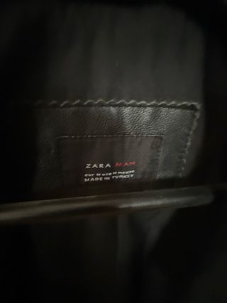 Chaqueta de cuero Zara Negra