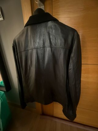 Chaqueta de cuero Zara Negra