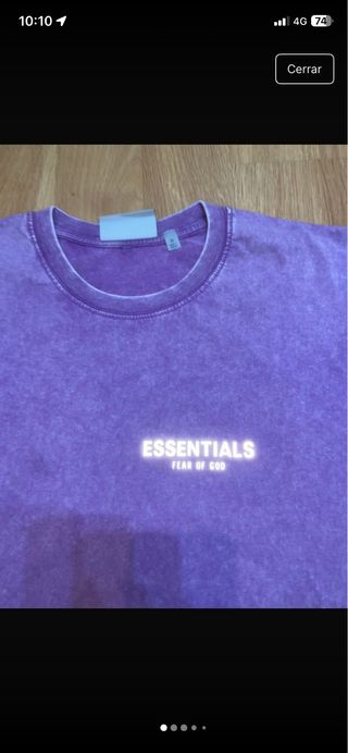 Camiseta Essentials Fear of God Morada Talla M
