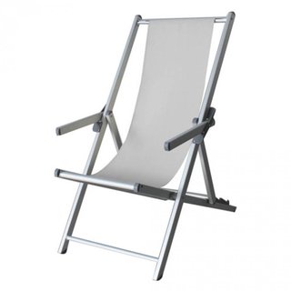 Sdraio Mare Alluminio e Textilene con Braccioli