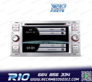 RADIO NAVEGADOR 7" PARA FORD CUADRADA COLOR PLATA USB GPS TA