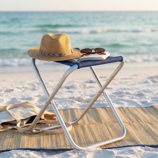 Sgabello da Spiaggia e Campeggio pieghevole Blu