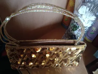 Bolso de fiesta dorado lentejuelas