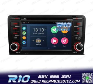 RADIO GPS ANDROID 12 AUDI A3 8P 8PA USB GPS TACTIL HD OCTA-C