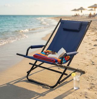 Sdraio Spiaggia Basculante Acciaio con Braccioli