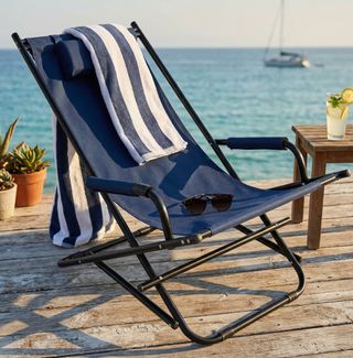 Sdraio Spiaggia Basculante Acciaio con Braccioli