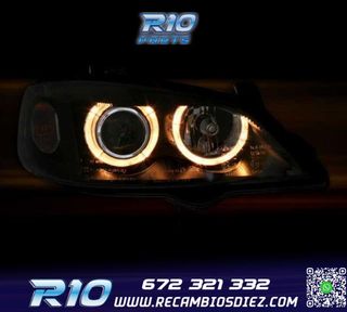 FAROS PARA OPEL ASTRA G 97-04 OJOS ANGEL FONDO NEGRO H7-H7