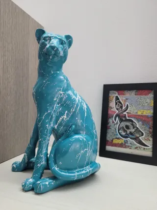 Pantera Pop Art Azzurro Turchese