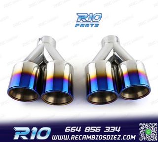 COLAS ESCAPE UNIVERSAL ACERO INOX TITANIO 2 DOBLES 89MM OO--