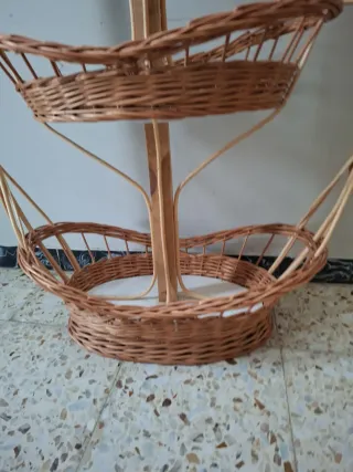 Cesta de mimbre de 3 niveles
