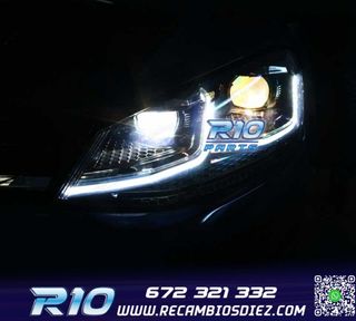 FAROS VOLKSWAGEN VW GOLF 7 12-17 DRL DINAMICOS NEGROS LOOK 7
